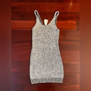 DIVIDED Stretchy Knit Metallic Tank Sleeveless Bodycon Mini Dress Sz 8 NWT